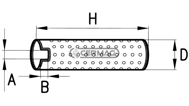 POŽARNA ZAŠČITA ZA IZPUŠNE PLINE FI 130 MM - DOLŽINE 830 MM