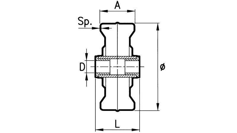 KOVINSKO KOLO S PLASTIČNO PUŠO   fi 500 mm  