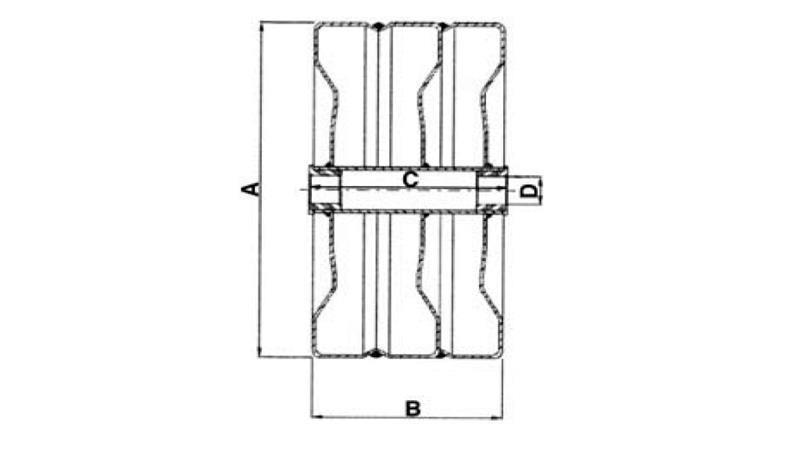 ŠIROKO KOVINSKO KOLO 300x150 S PLASTIČNO PUŠO