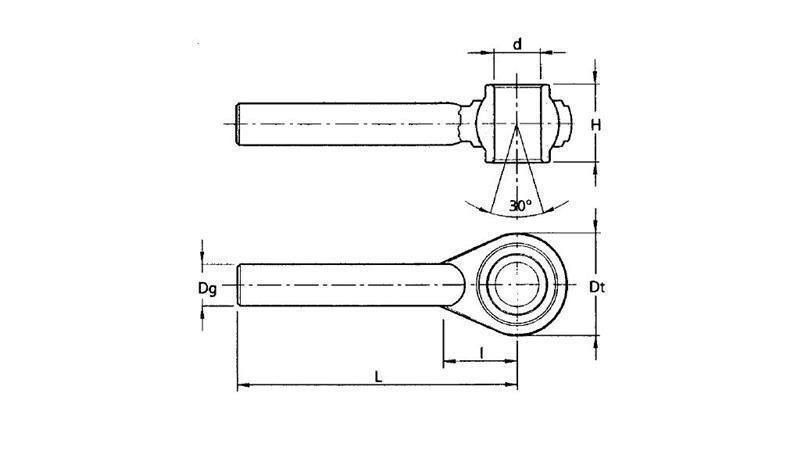 VARILNI OČESNI LEŽAJ     S PALICO fi 29/225 kat.1  
