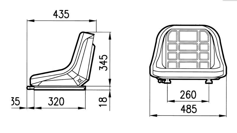SEDEŽ Z DRSNIMI VODILI TIP GT50 IZ UMETNEGA USNJA
