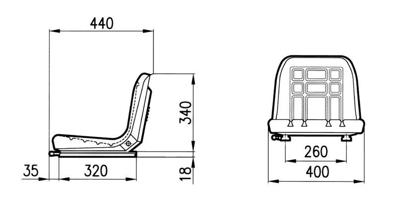 SEDEŽ Z DRSNIMI PRIKLOPNIKI TIP GT60 IZ UMETNEGA USNJA