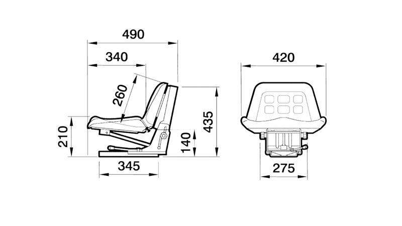 VZMETEN SEDEŽ M2E Z VODILI IZ FURNIRJA