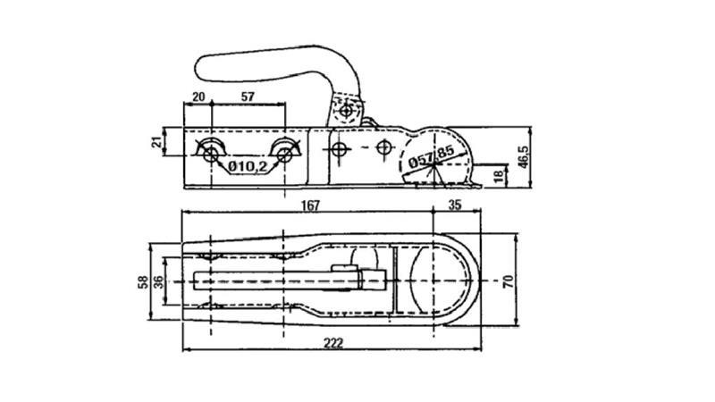 VLEČNA KLJUKA ZA AVTO PRIKOLICO OKROGLA fi 35 mm