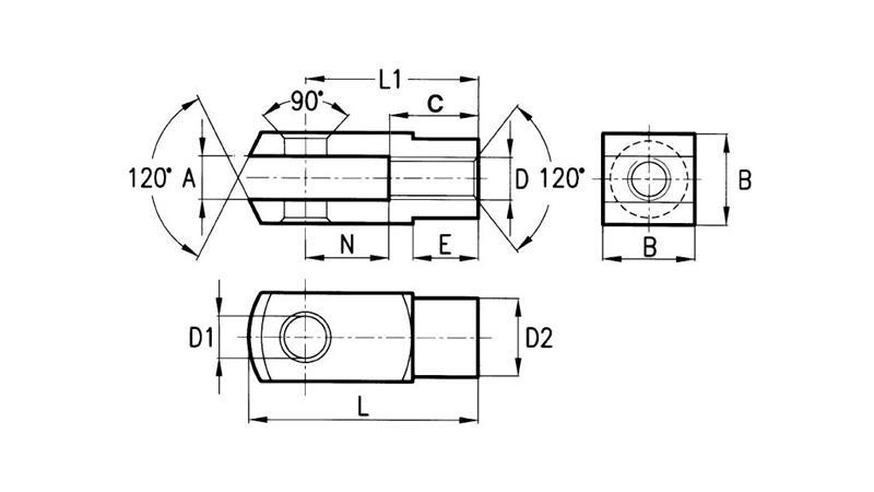 VILIČAST NOSILEC Z LUKNJO M16x2 - STANDARD (5kom)
