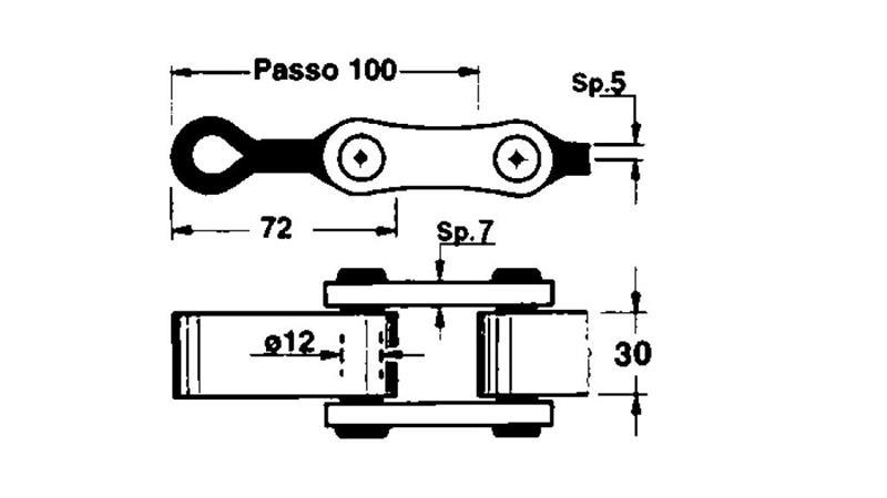 POGONSKA PLOŠČATA VERIGA 100 8,08 METROV