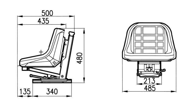 VZMETEN SEDEŽ M2O Z VODILI  TIP GT50    IZ UMETNEGA USNJA  