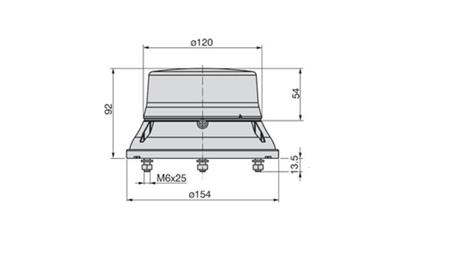 ROTACIJSKA LUČ<br><b><small> 12/24V , PRITRJEVANJE S 3 VIJAKI </small></b>