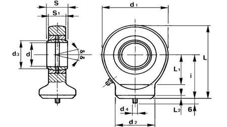 VARILNI OČESNI LEŽAJ    Z NASTAVKOM - OKROGEL fi 40/69  