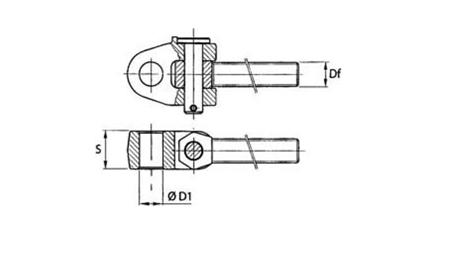 NAVOJNA KLJUKA ZA POTEZNICE    Z GIBLJIVIM ZGLOBOM M36x3SX kat.3  