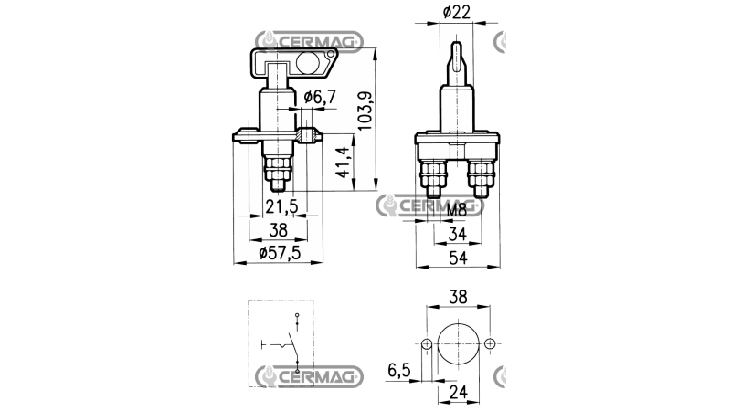 GLAVNO STIKALO    Z ENOJNIM POLOM IN SNEMLJIVO ROČICO  