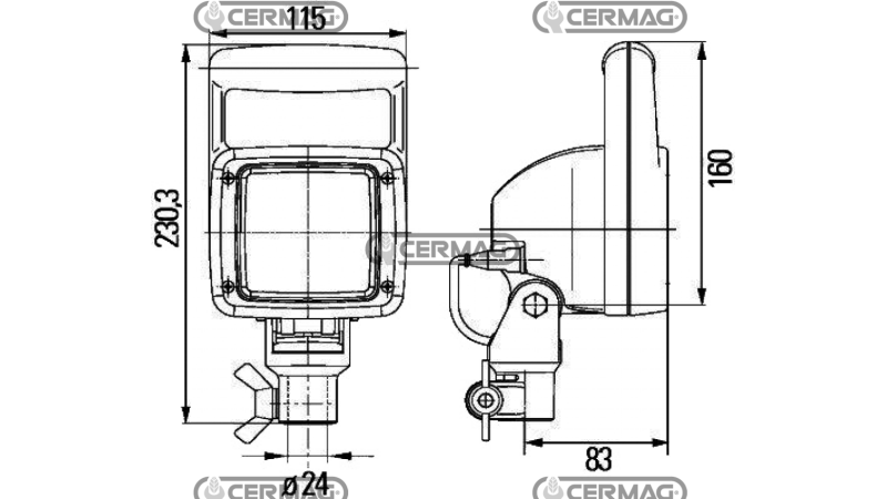 DELOVNA LUČ FF-H3    Z ŽARNICO 