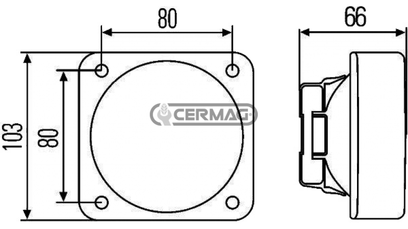 DELOVNA LUČ H3 KOTNA Z ŽARNICO 12V-55W