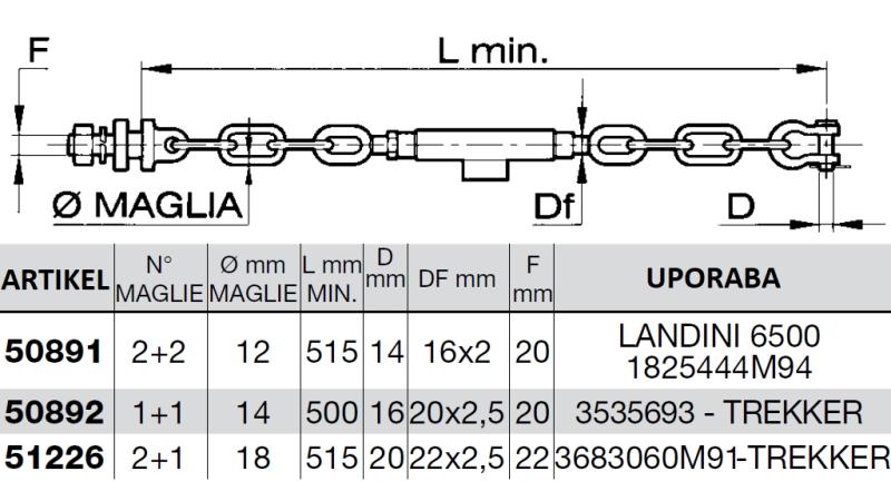 NAPENJALEC LANDINI fi 18/515 mm