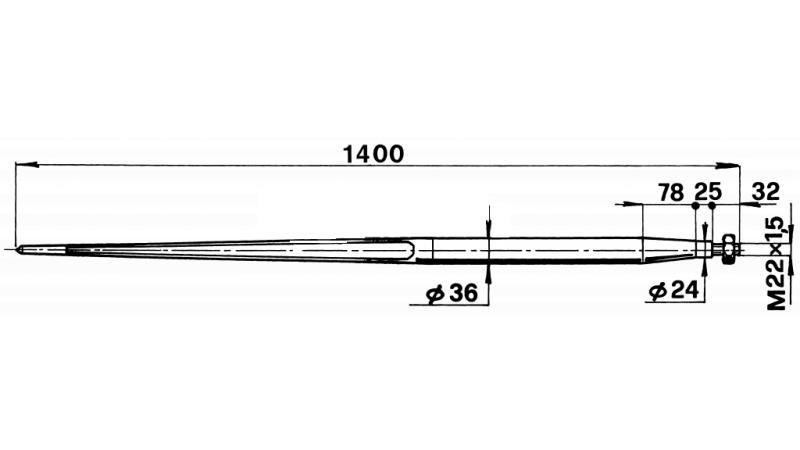 ŠPICA ZA BALE 36x1400mm