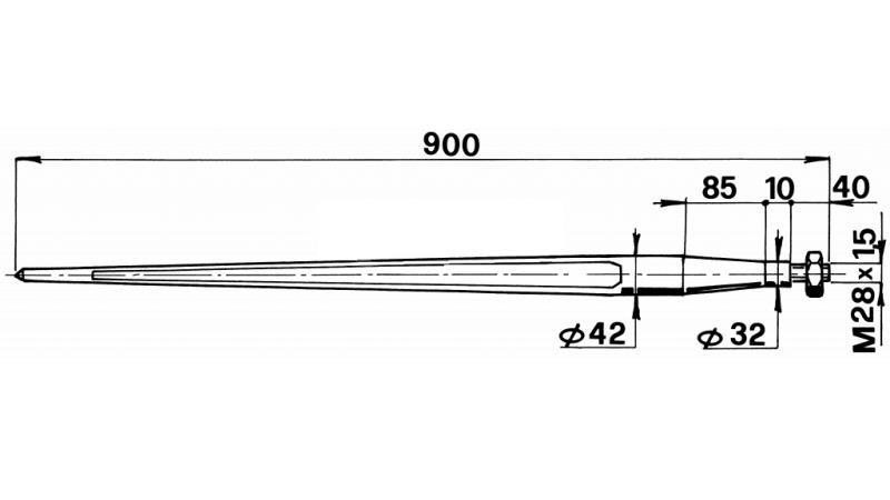 ŠPICA ZA BALE 42x900mm