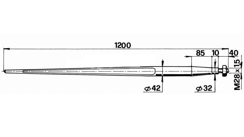 ŠPICA ZA BALE 42x1200mm