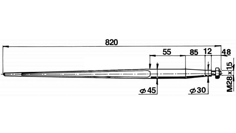 ŠPICA ZA BALE 45x820mm