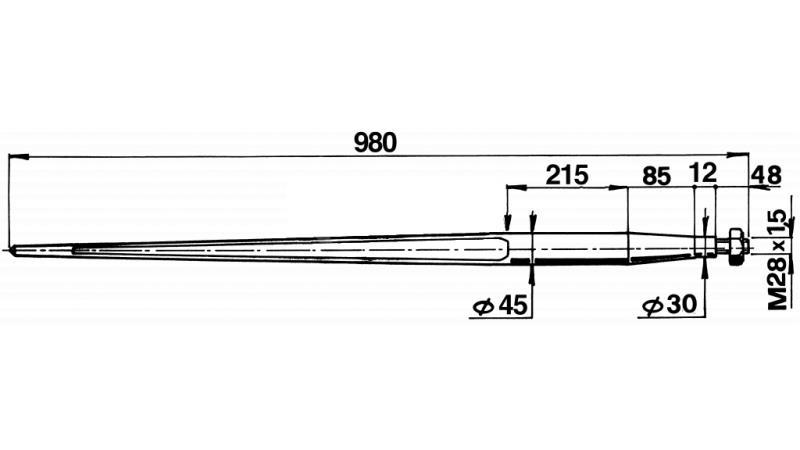 ŠPICA ZA BALE 45x980mm