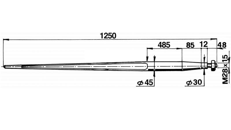 ŠPICA ZA BALE 45x1250mm
