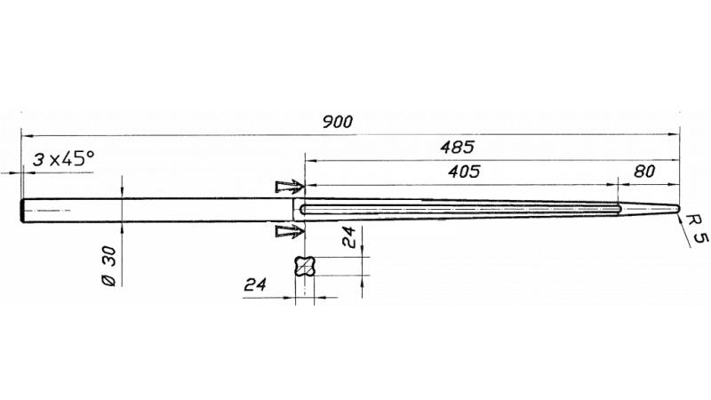 ŠPICA ZA NAKALDANJE GNOJA 30x900mm