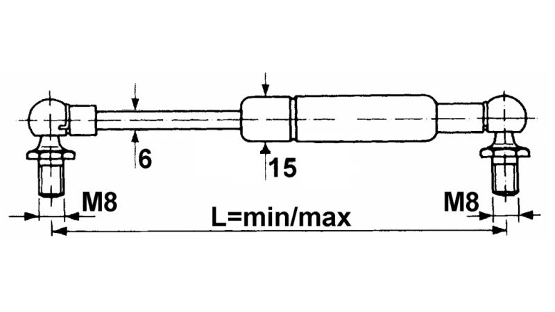PLINSKI AMORTIZER Lmin 154 Lmax 235 F150