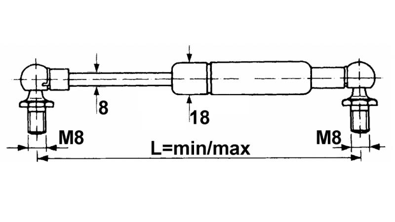 PLINSKI AMORTIZER Lmin 285 Lmax 485 F200