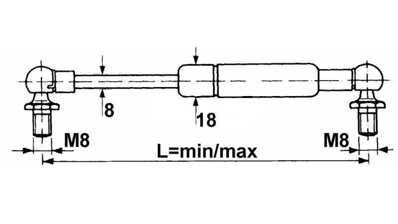PLINSKI AMORTIZER Lmin 305 Lmax 525 F350
