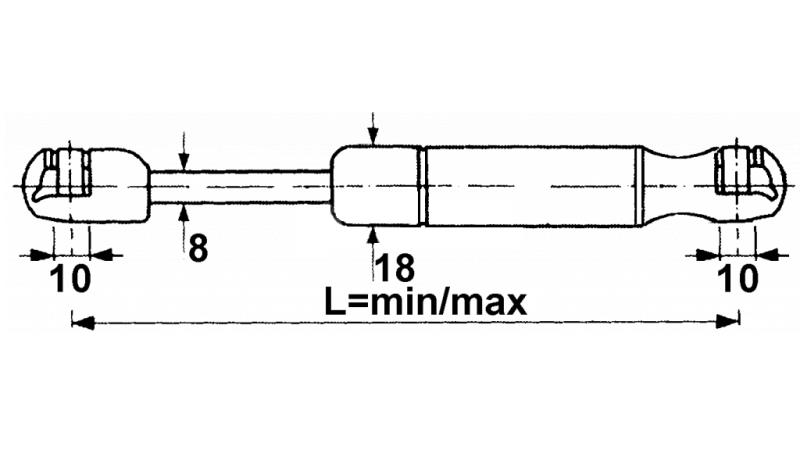PLINSKI AMORTIZER Lmin 260 Lmax 445 F200