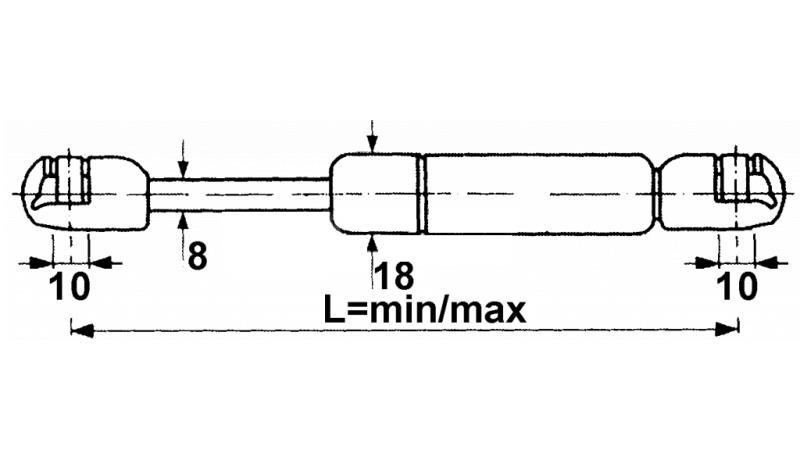 PLINSKI AMORTIZER Lmin 260 Lmax 445 F150