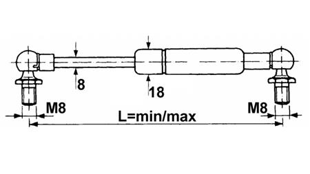 PLINSKI AMORTIZER Lmin 285 Lmax 485 F200
