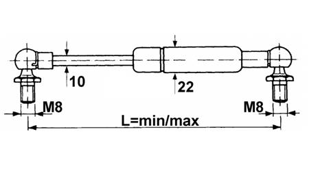 PLINSKI AMORTIZER Lmin 435 Lmax 785 F900