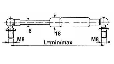 PLINSKI AMORTIZER Lmin 165 Lmax 245 F200