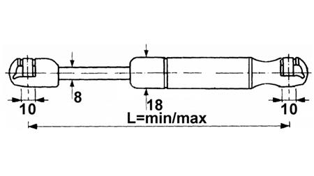 PLINSKI AMORTIZER Lmin 260 Lmax 445 F200
