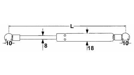 PLINSKI AMORTIZER    Lmin 335 Lmax 585  