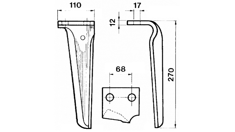 NOŽ ZA VRTAVKASTO BRANO KUHN DESNI 100x12mm