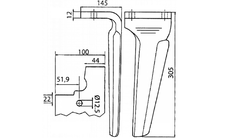 NOŽ ZA VRTAVKASTO BRANO FERABOLI DESNI