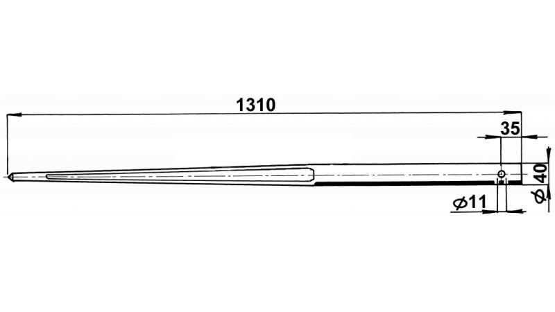 ŠPICA ZA BALE 40x1310mm CILINDRIČNA