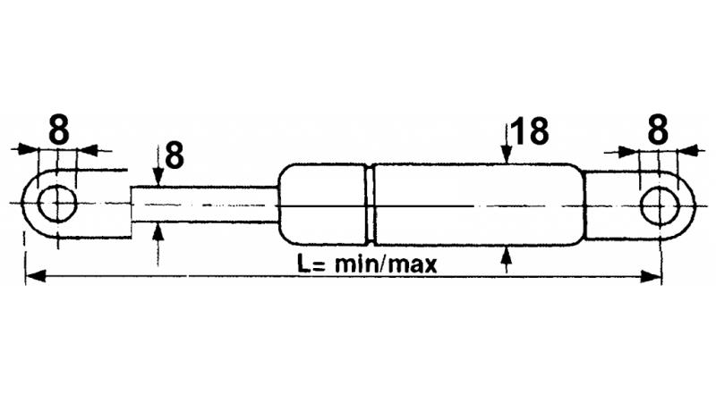 PLINSKI AMORTIZER Lmin 295 Lmax 490